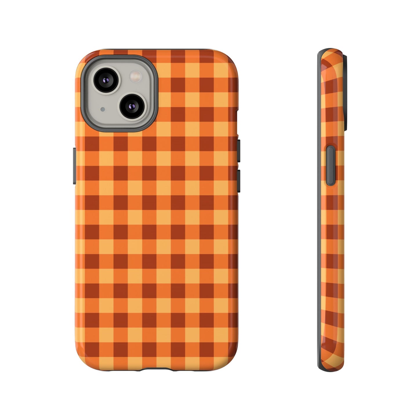 Orange Gingham Checkered iPhone Case