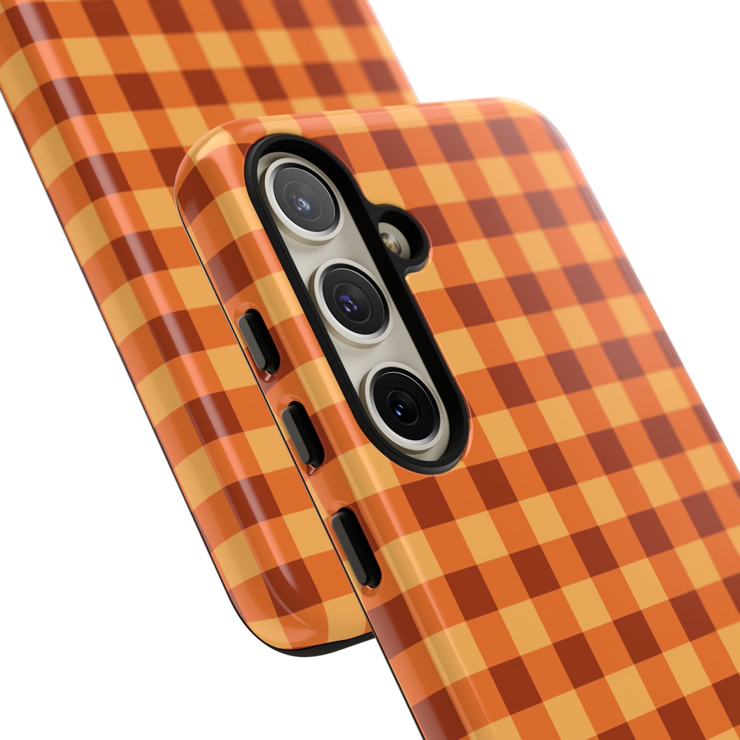 Orange Gingham Checkered Samsung Case