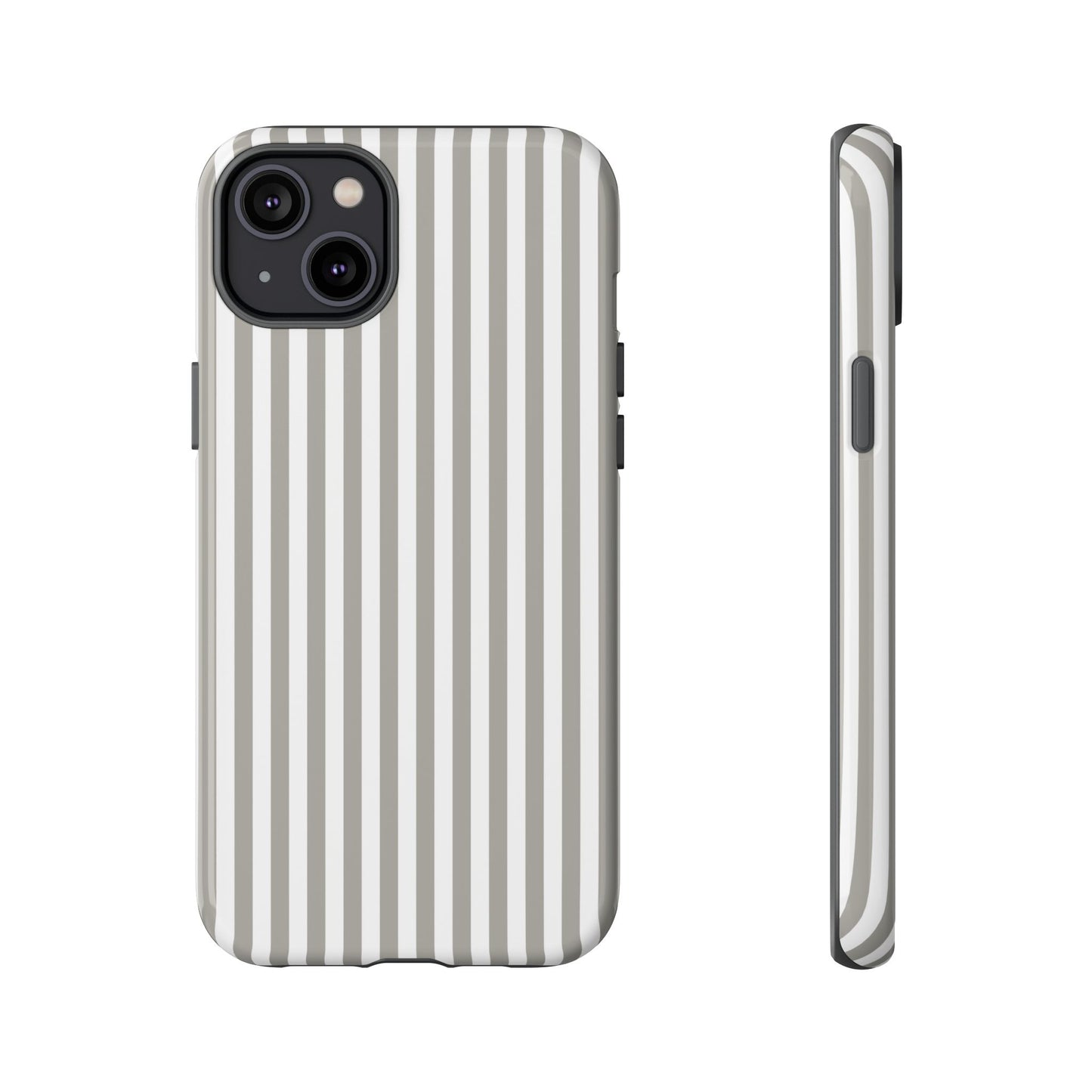 Gray & White Stripe iPhone Case