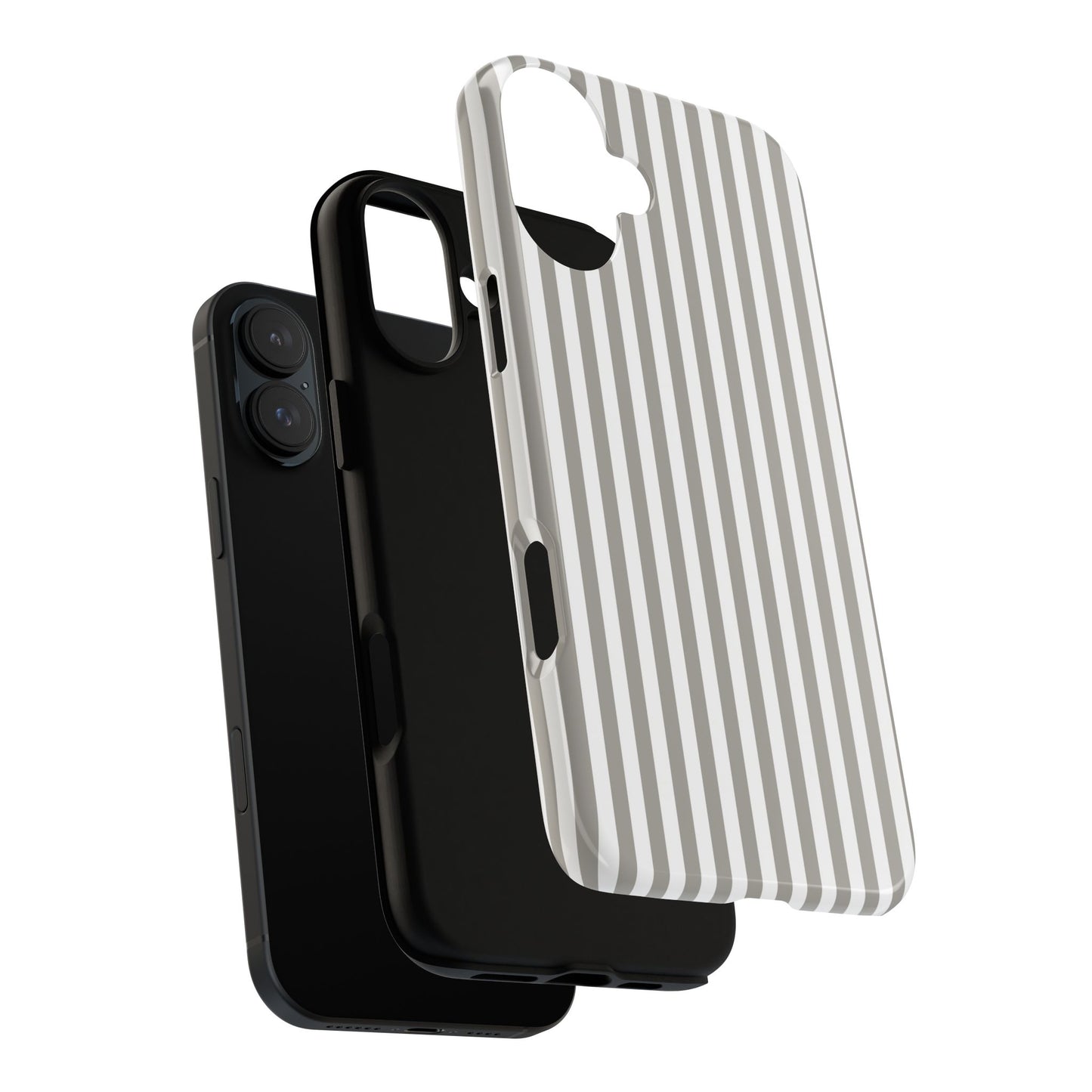Gray & White Stripe iPhone Case