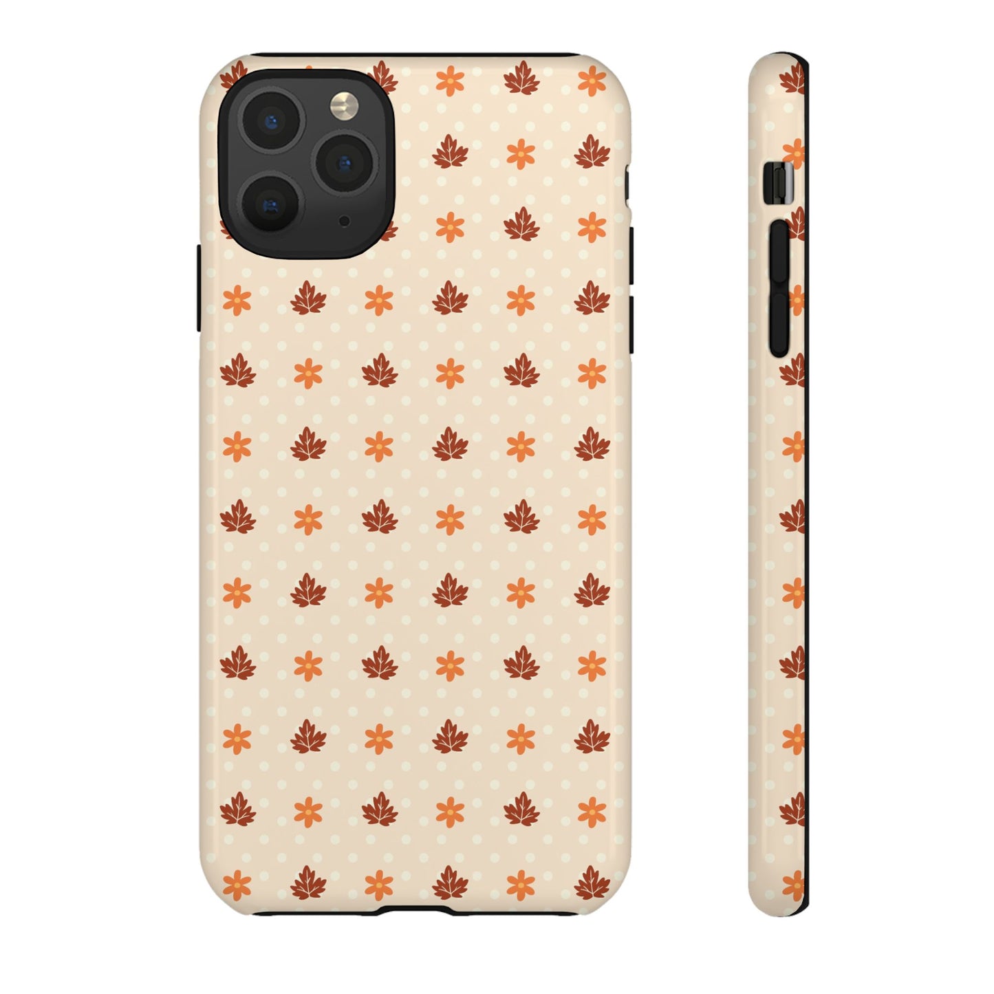 Beige Fall Floral Polka Dot iPhone Case