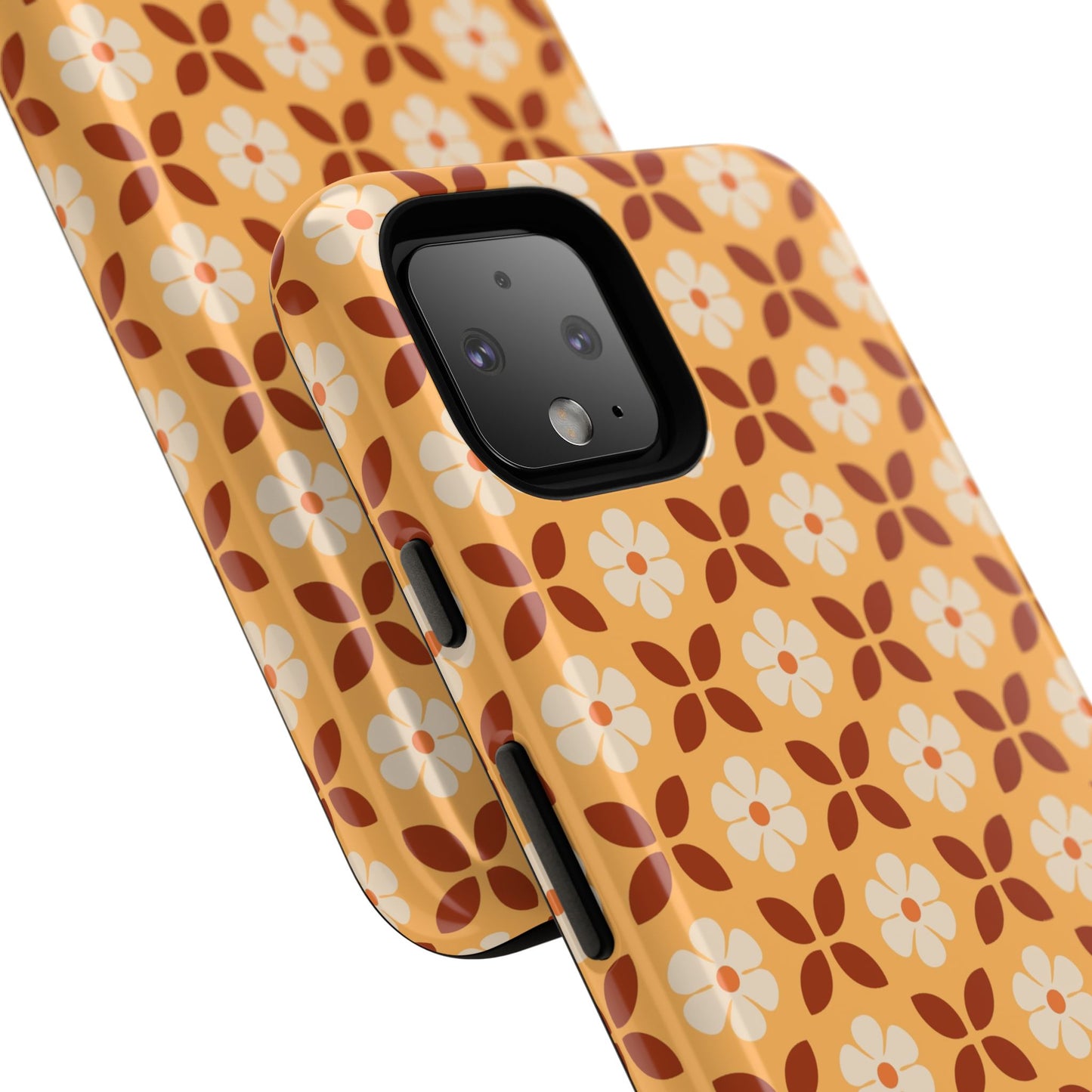 Retro Orange Flower Power Google Pixel Case