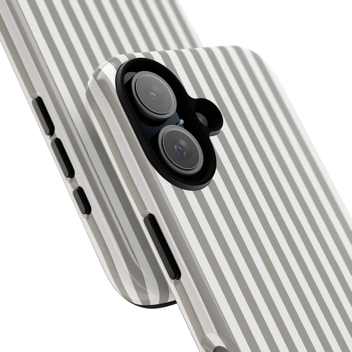 Gray & White Stripe iPhone Case