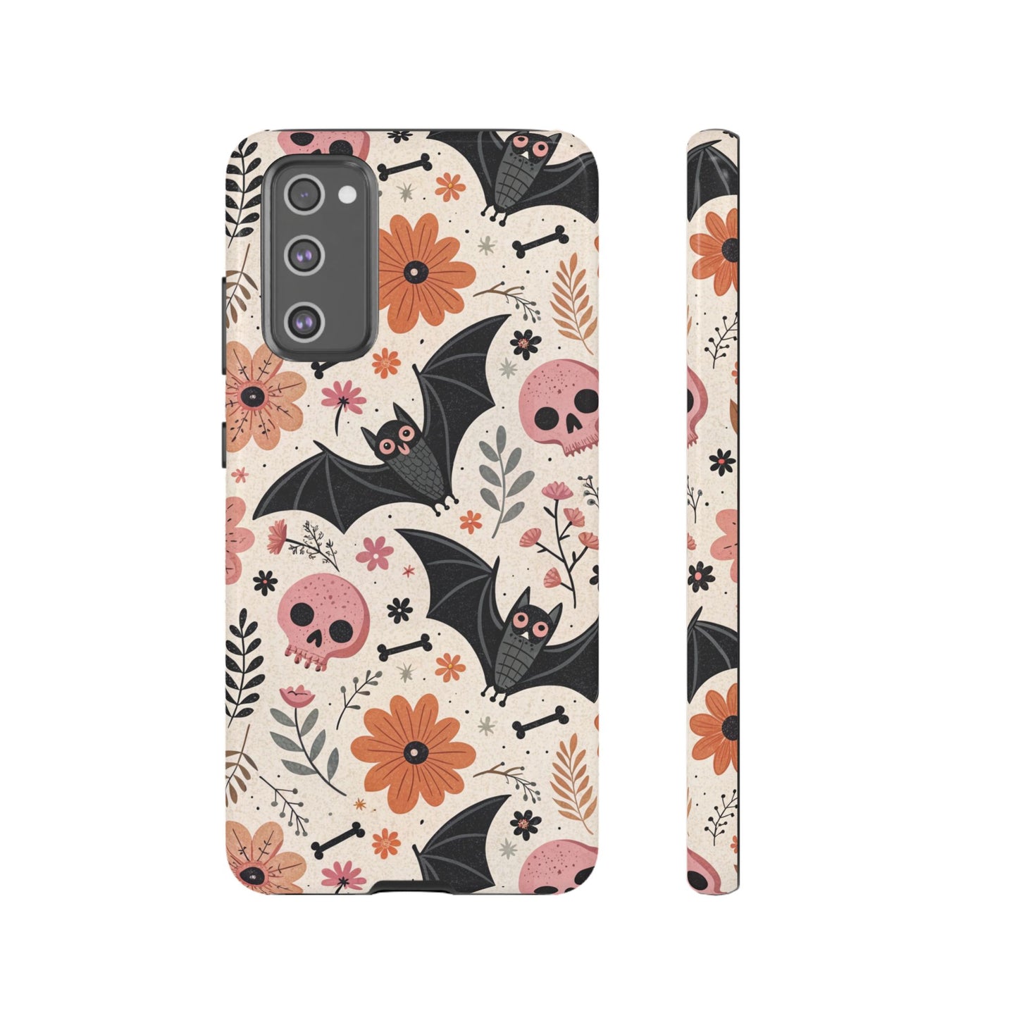 Floral Bats & Skulls Halloween Samsung Case