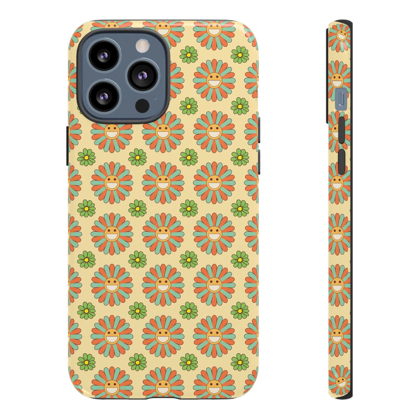 Smiley Retro Floral iPhone Case
