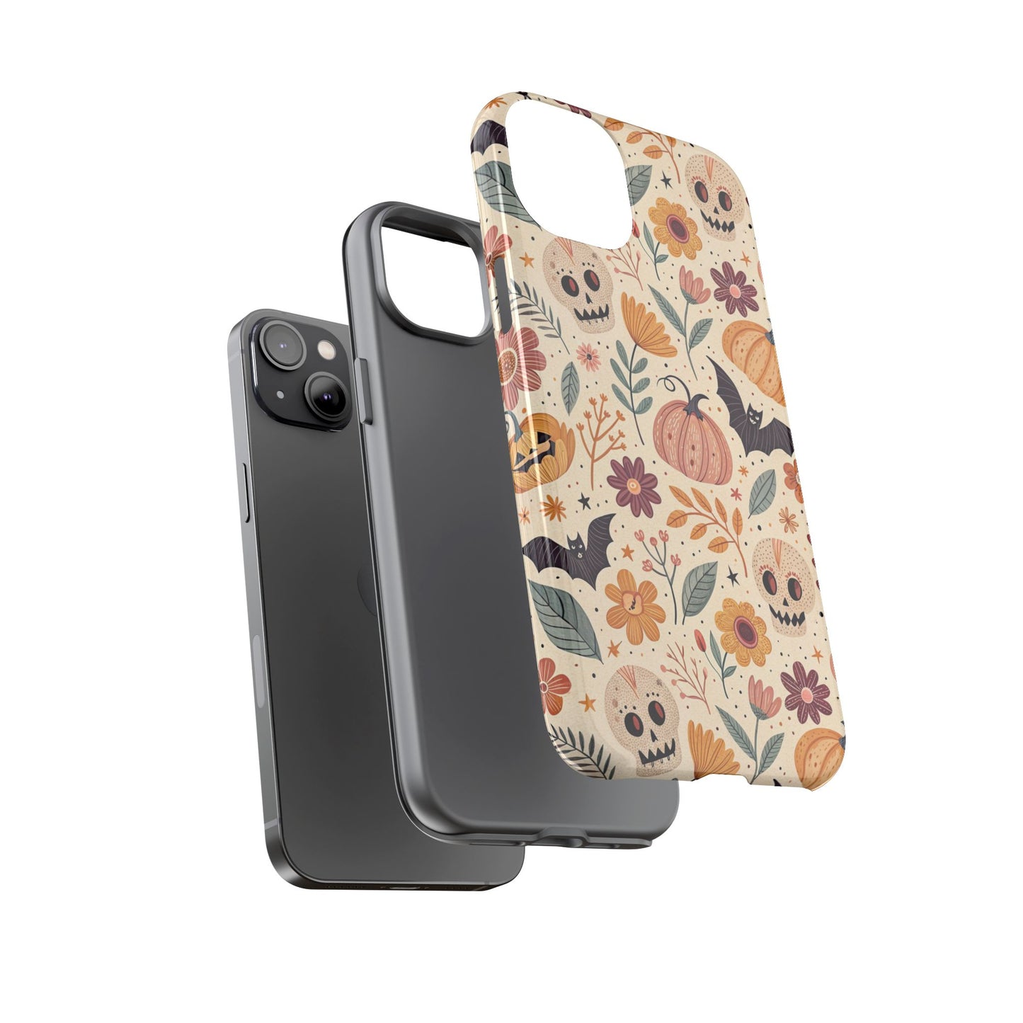 Halloween Skulls & Pumpkins Floral iPhone Case