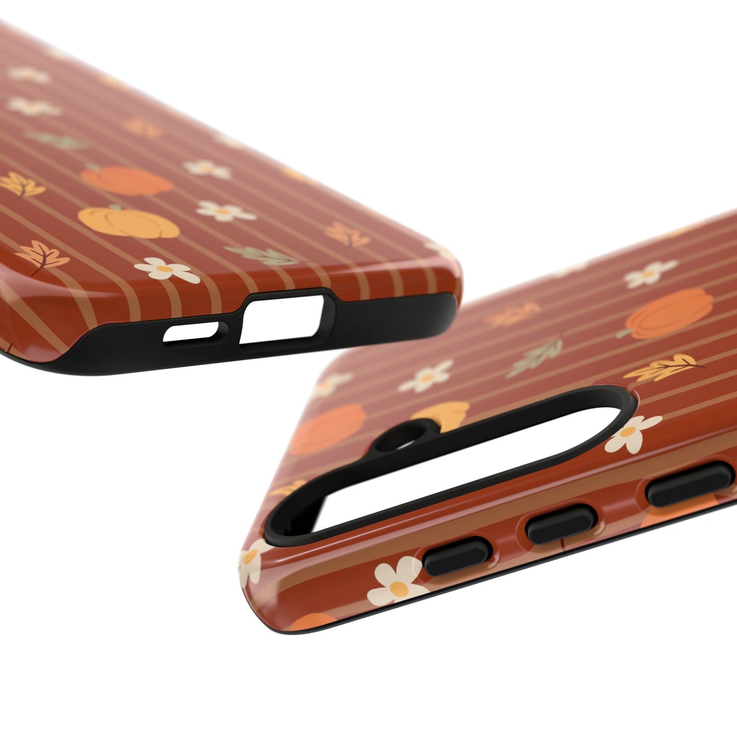 Pumpkin Spice Floral Stripe Samsung Case