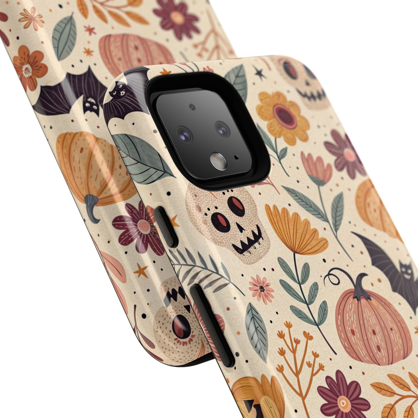 Halloween Skulls & Pumpkins Floral Google Pixel Case