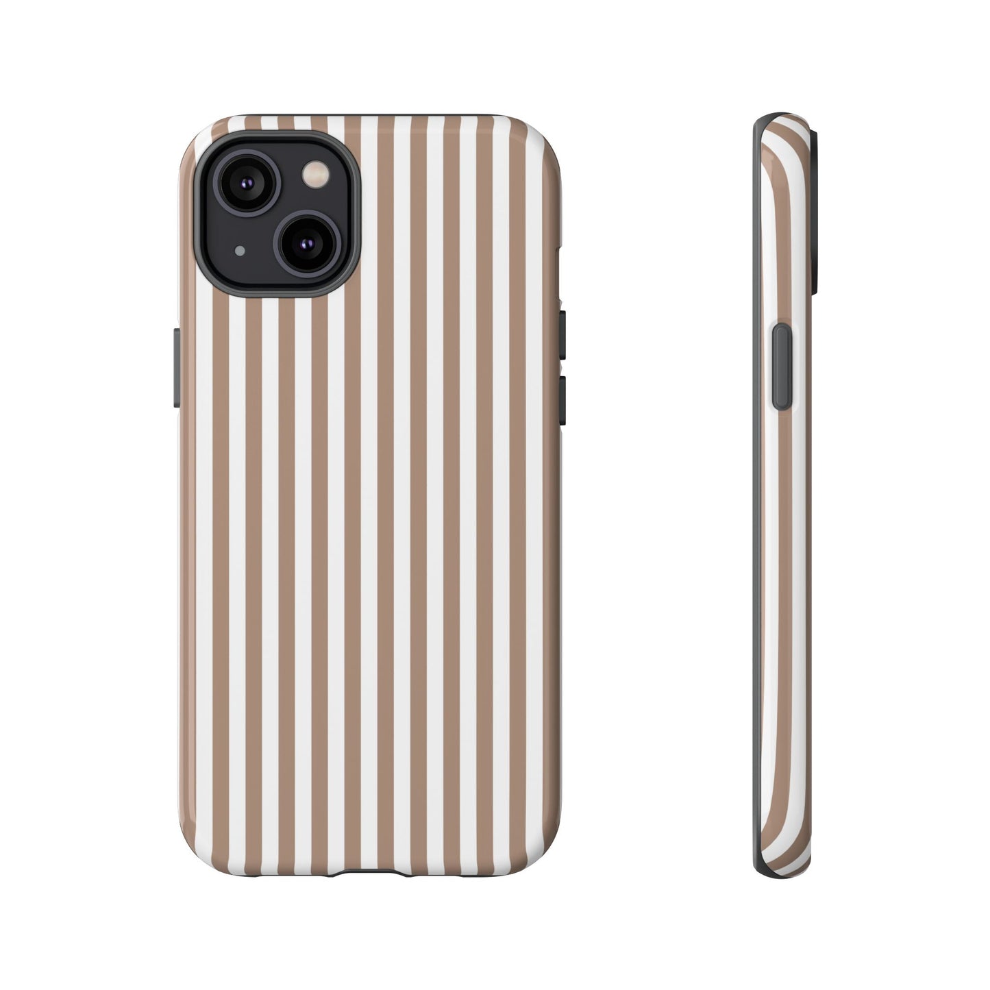 Beige & White Stripe iPhone Case