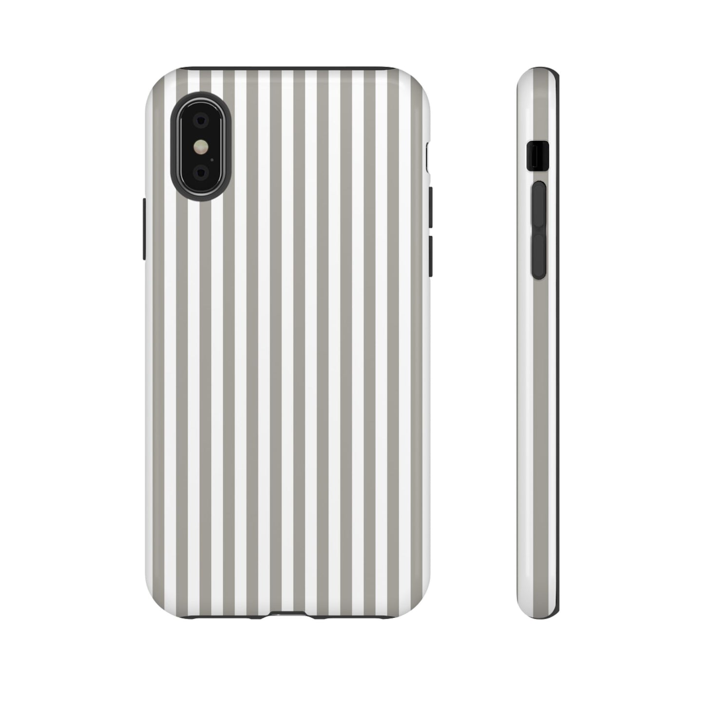 Gray & White Stripe iPhone Case