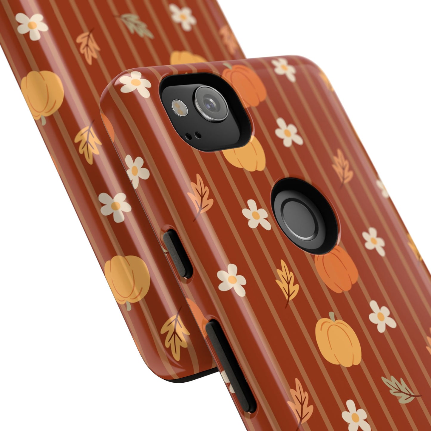 Pumpkin Spice Floral Stripe Google Pixel Case