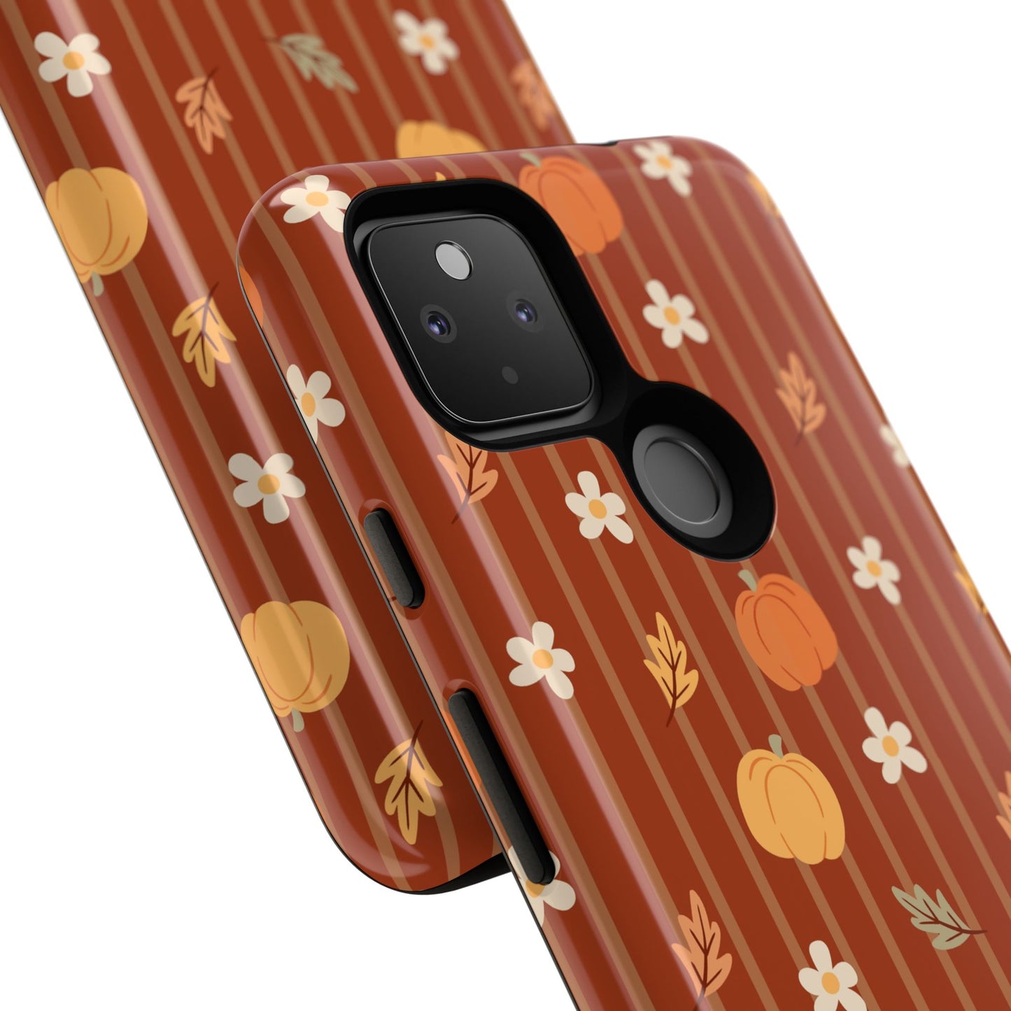 Pumpkin Spice Floral Stripe Google Pixel Case