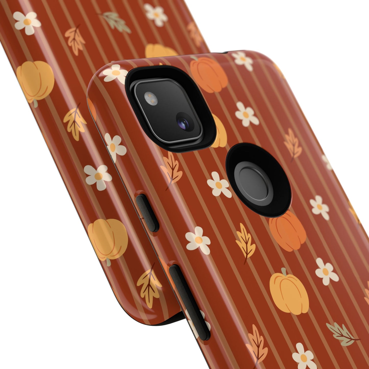 Pumpkin Spice Floral Stripe Google Pixel Case