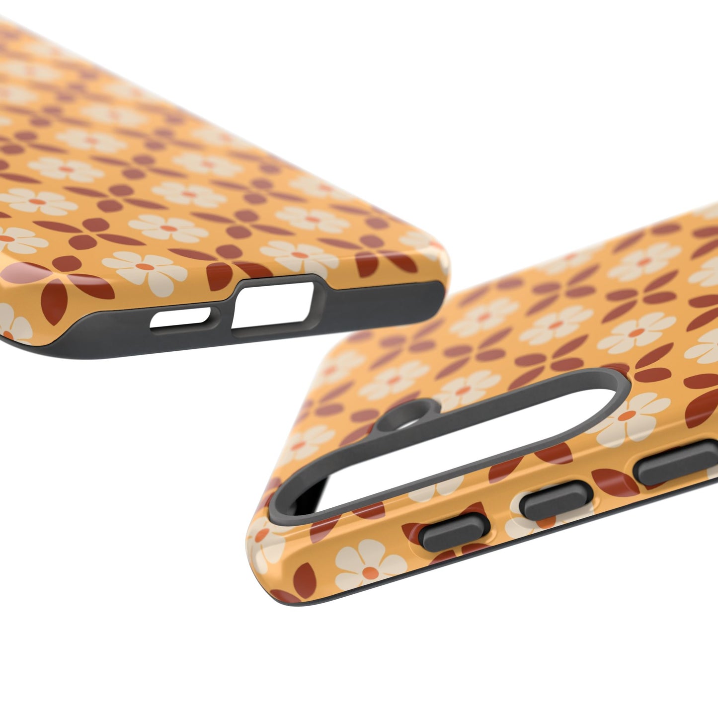 Retro Orange Flower Power Samsung Case