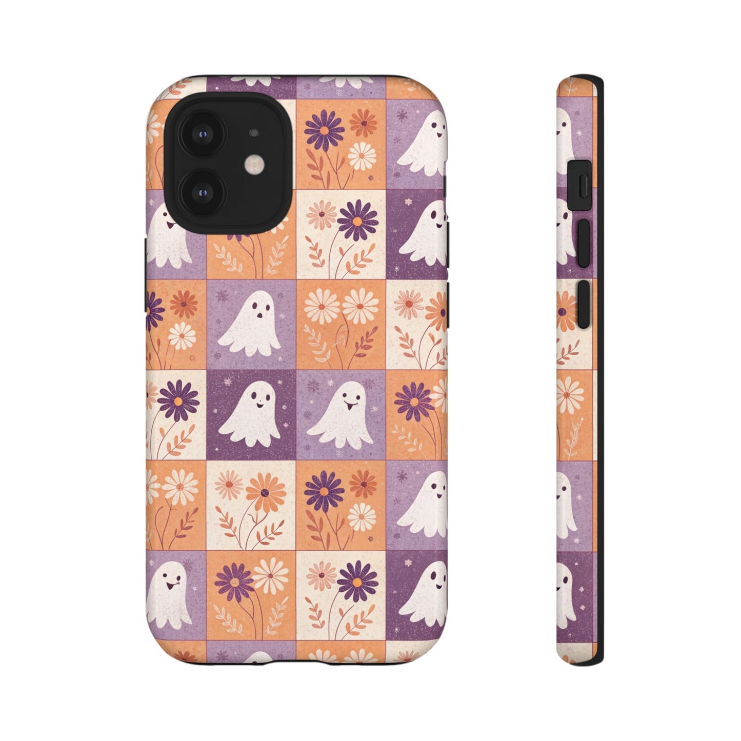 Ghost Floral Checkerboard iPhone Case
