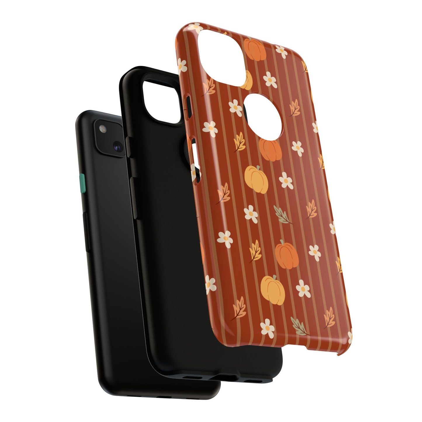 Pumpkin Spice Floral Stripe Google Pixel Case