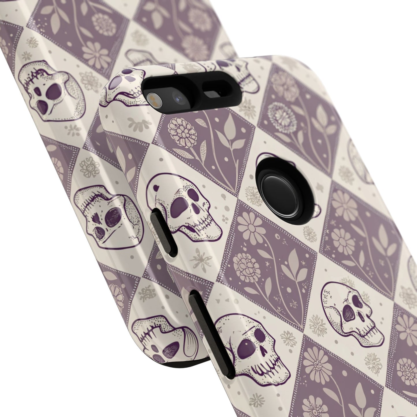 Vintage Skull & Floral Diamond Google Pixel Case