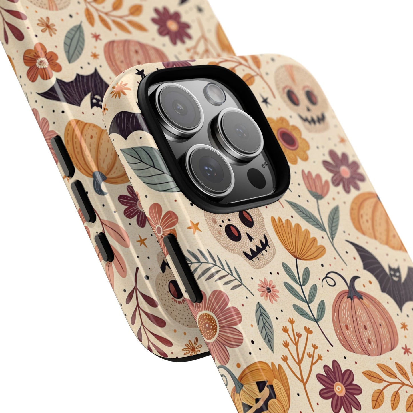 Halloween Skulls & Pumpkins Floral iPhone Case
