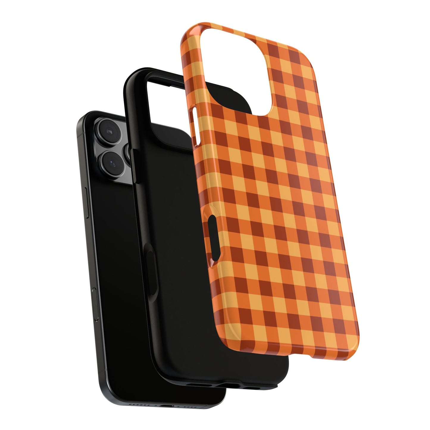 Orange Gingham Checkered iPhone Case