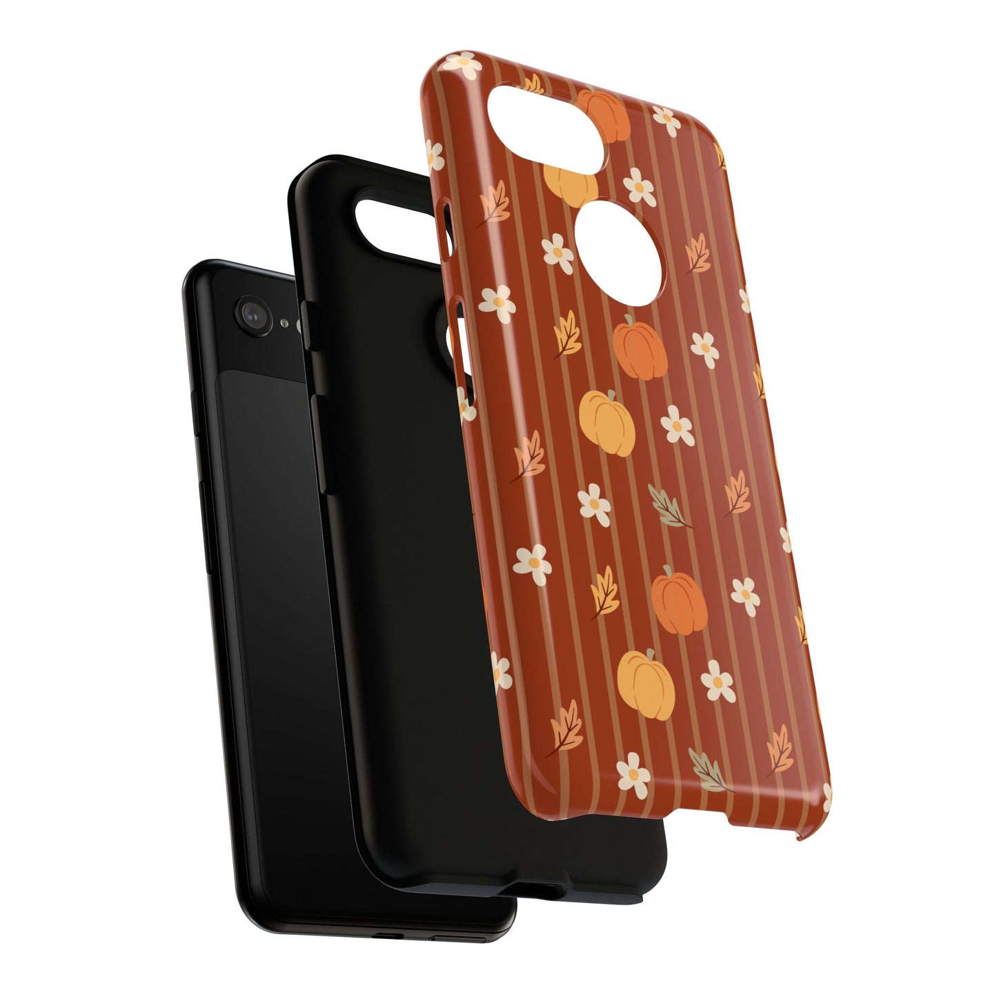 Pumpkin Spice Floral Stripe Google Pixel Case