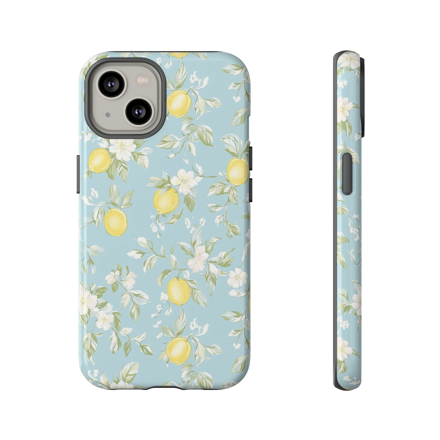 Lemon Blossom Blue iPhone Case