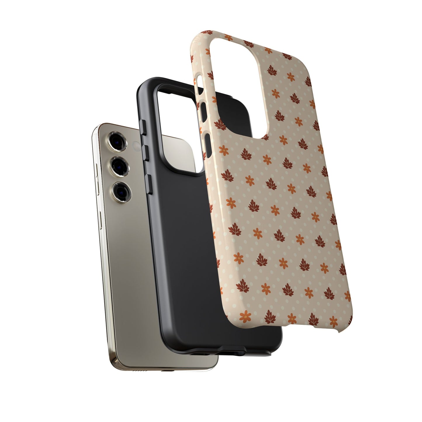 Beige Fall Floral Polka Dot Samsung Case