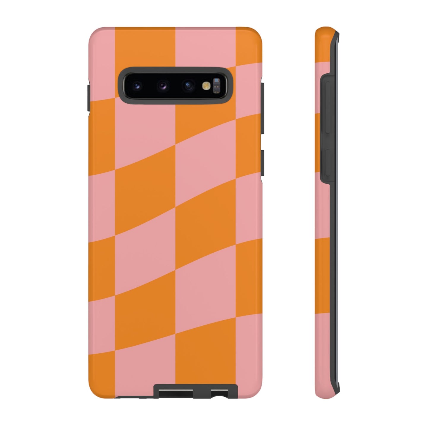 Pink & Orange Wavy Checker Samsung Case