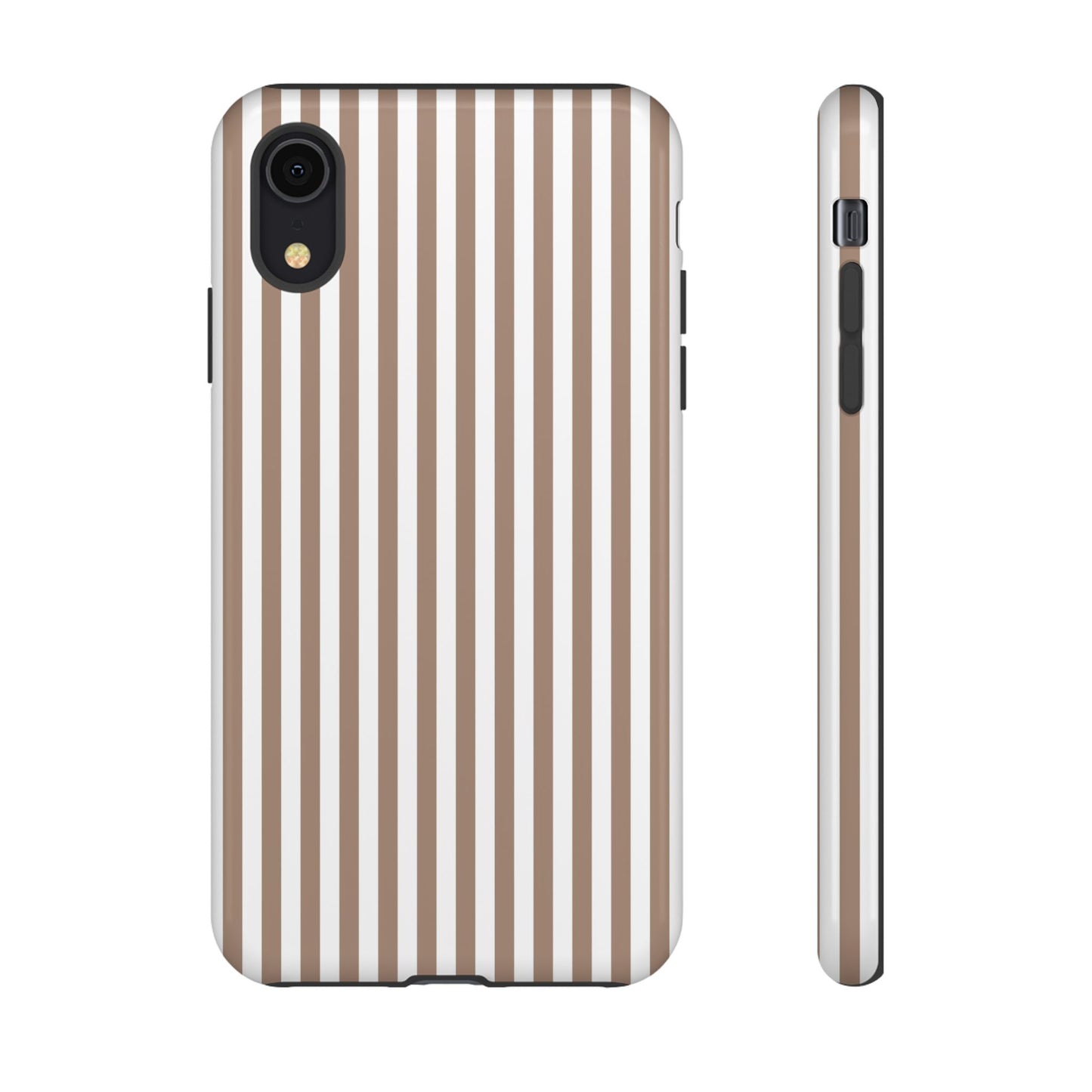Beige & White Stripe iPhone Case