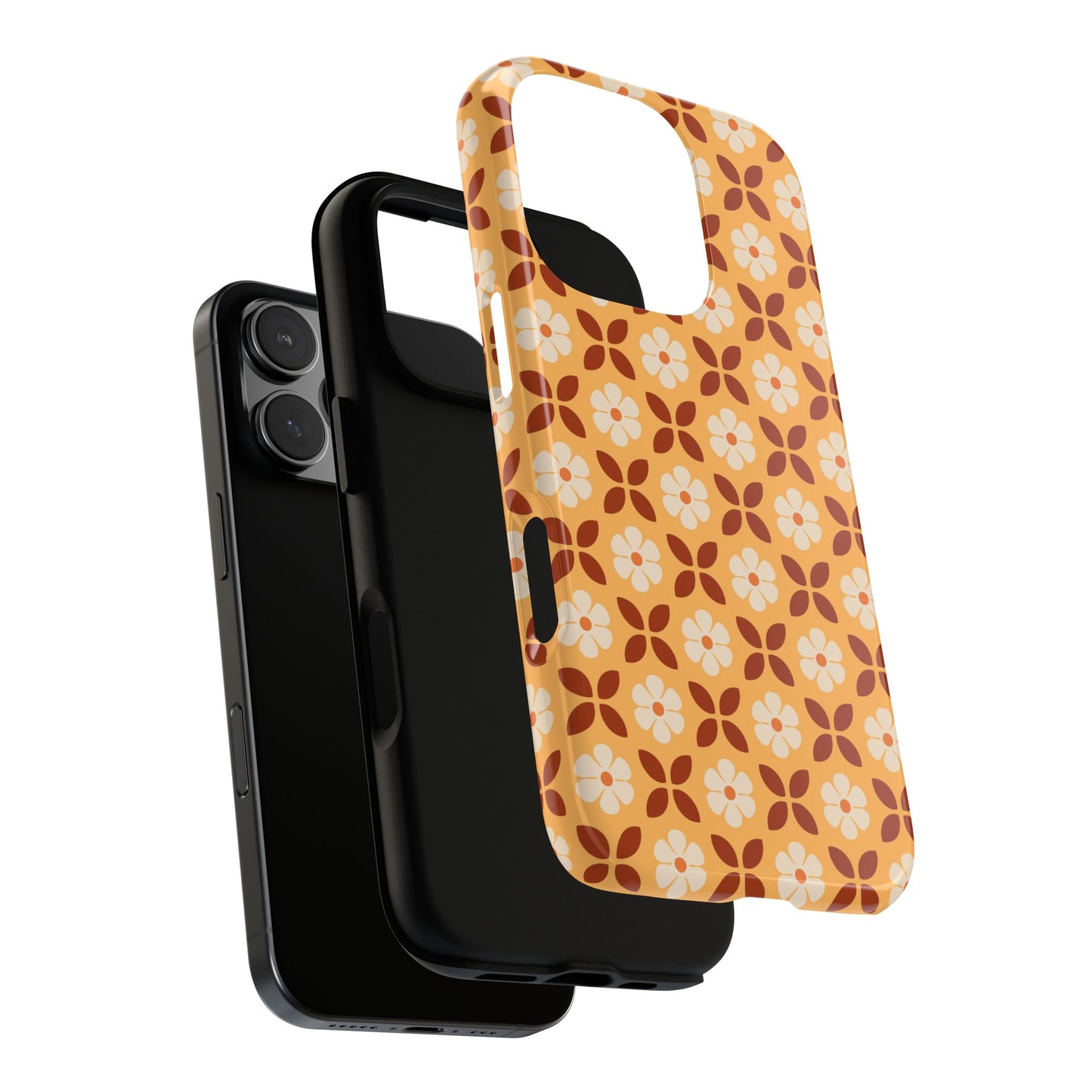 Retro Orange Flower Power iPhone Case