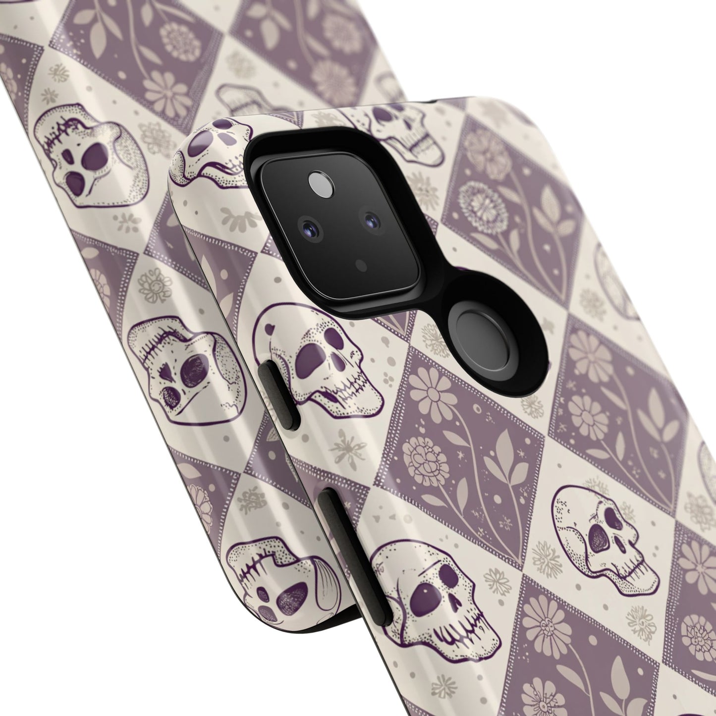 Vintage Skull & Floral Diamond Google Pixel Case