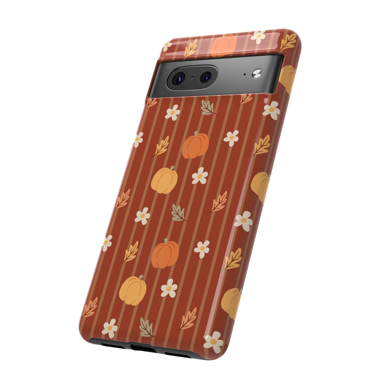 Pumpkin Spice Floral Stripe Google Pixel Case