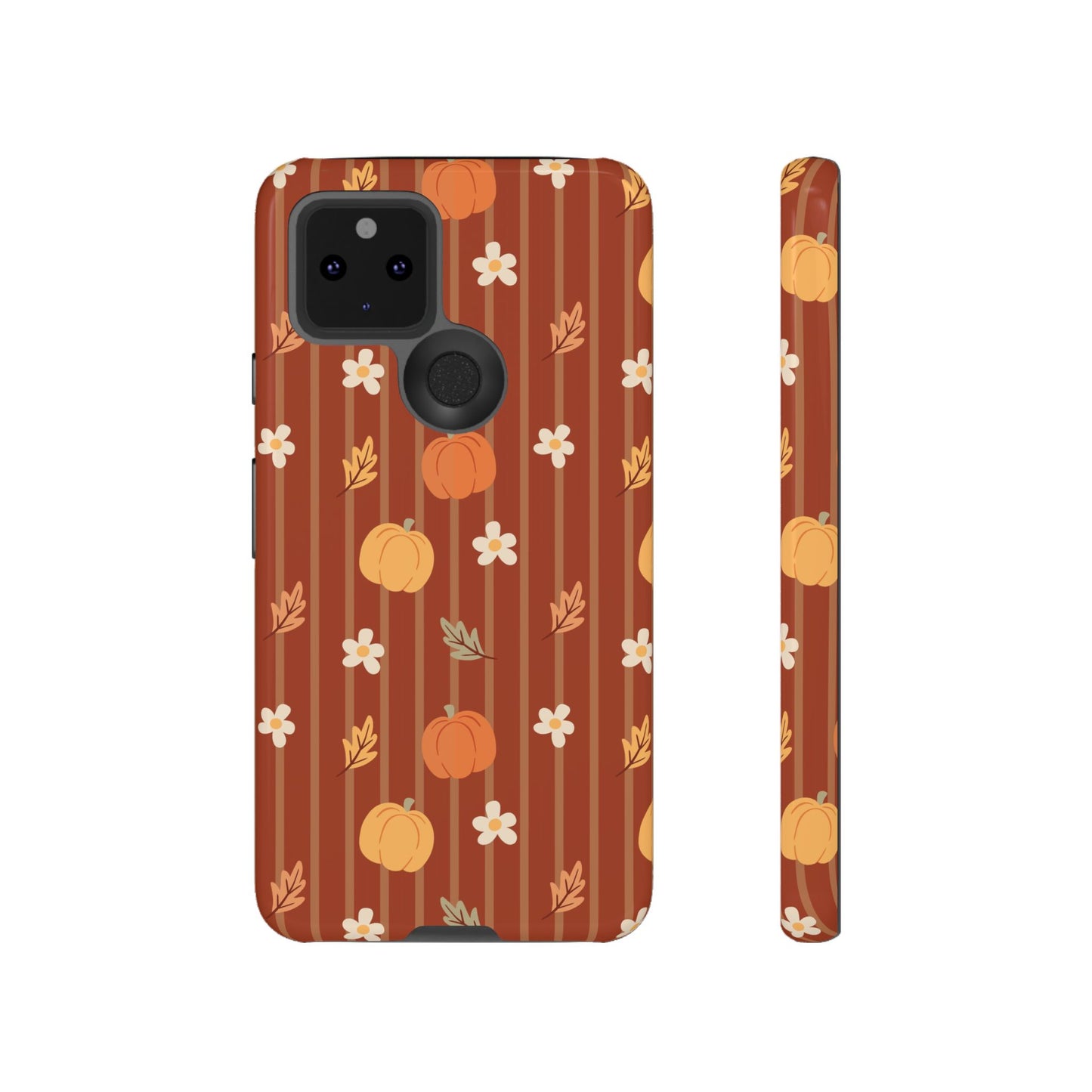 Pumpkin Spice Floral Stripe Google Pixel Case