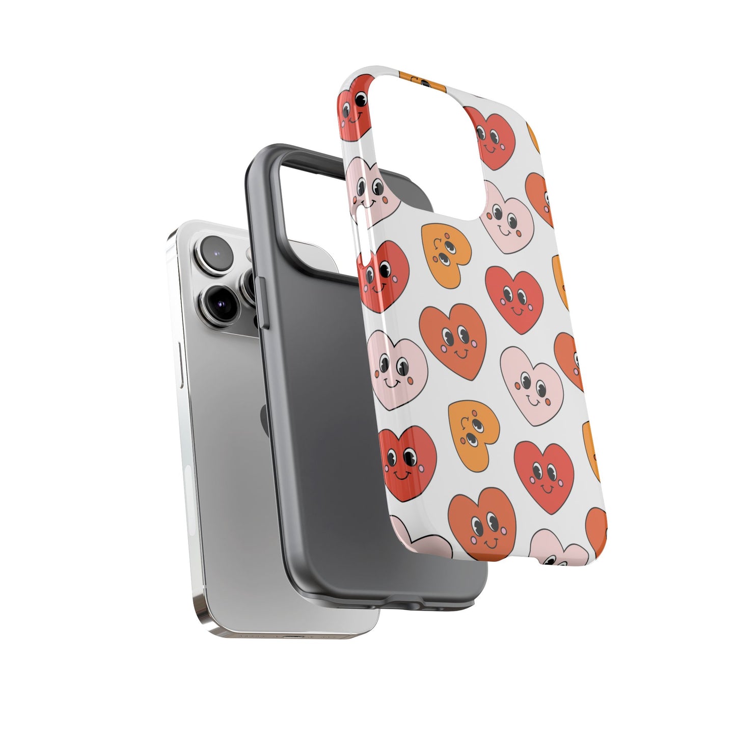 Smiley Heart Faces iPhone Case