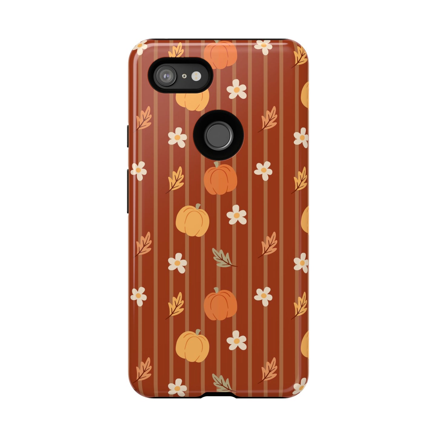 Pumpkin Spice Floral Stripe Google Pixel Case