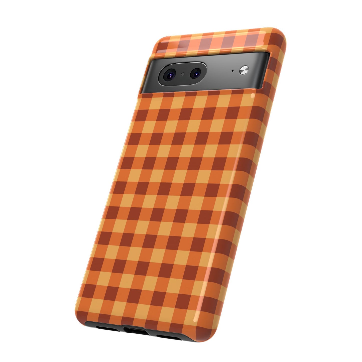 Orange Gingham Checkered Google Pixel Case