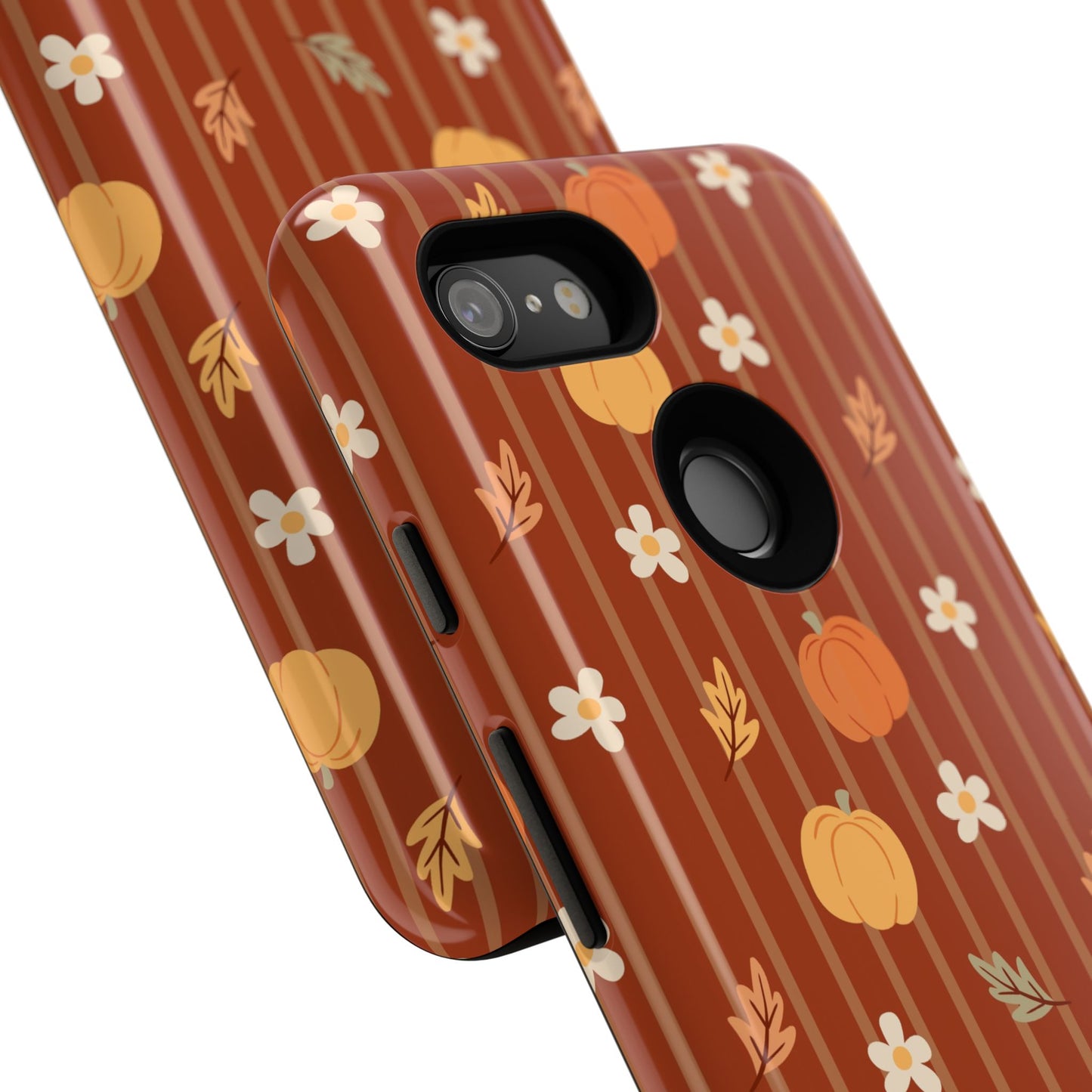 Pumpkin Spice Floral Stripe Google Pixel Case