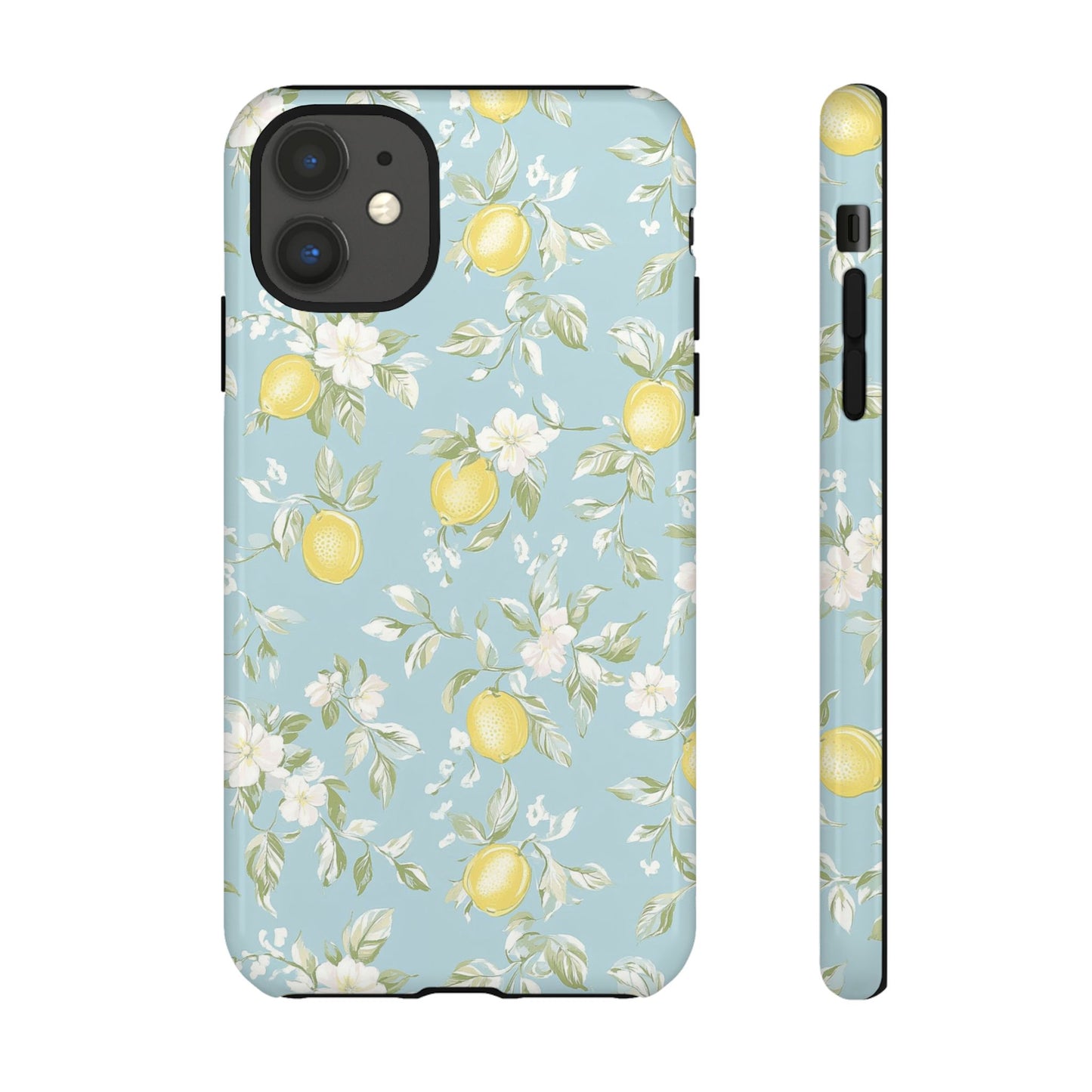 Lemon Blossom Blue iPhone Case