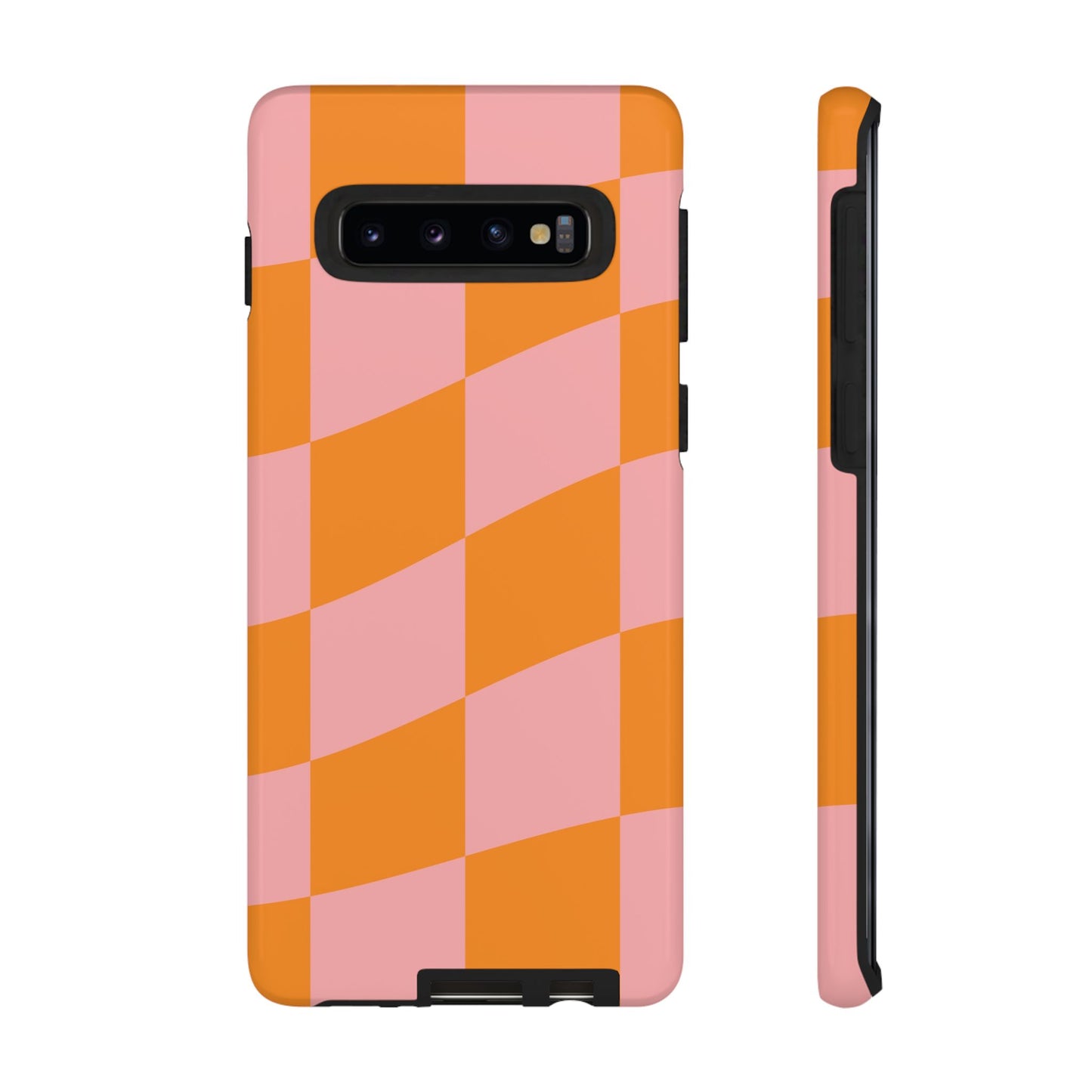 Pink & Orange Wavy Checker Samsung Case