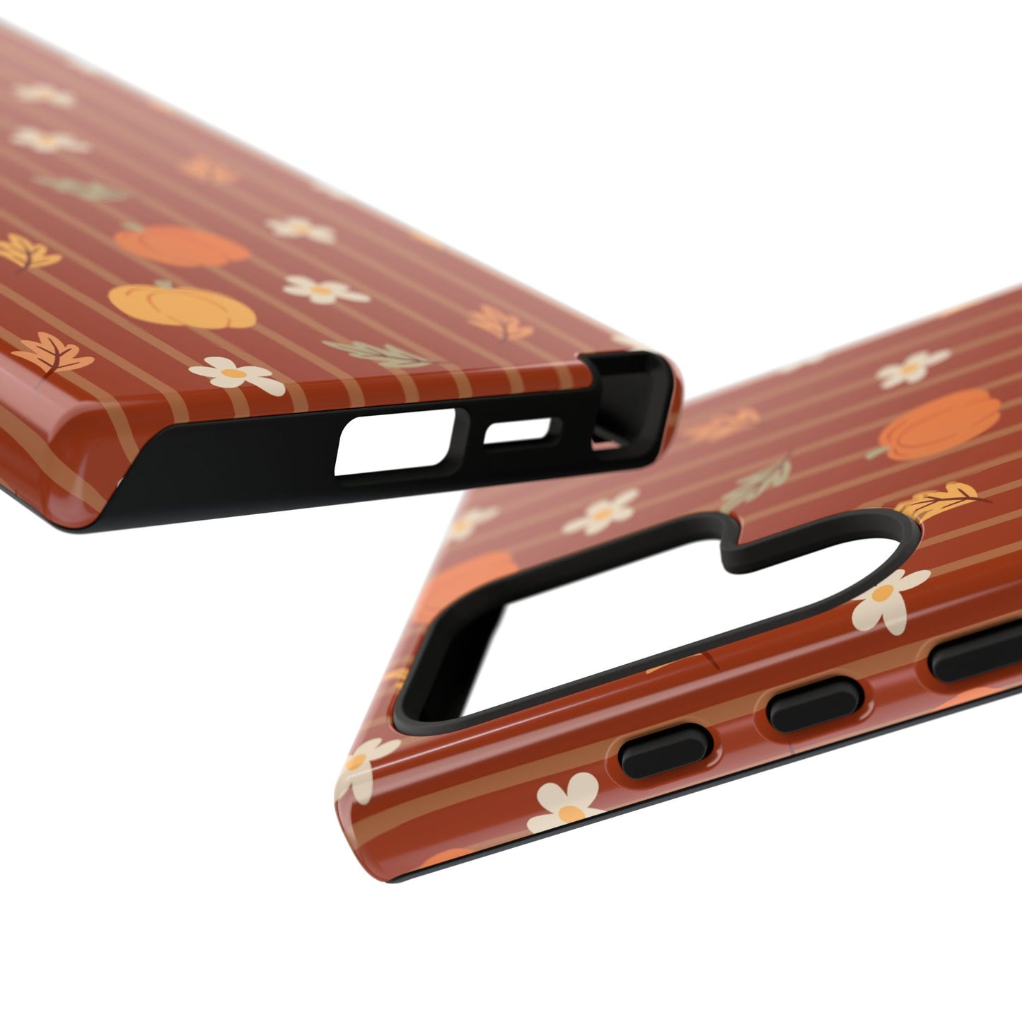 Pumpkin Spice Floral Stripe Samsung Case