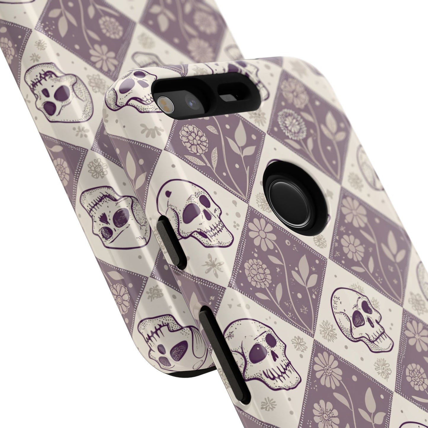 Vintage Skull & Floral Diamond Google Pixel Case