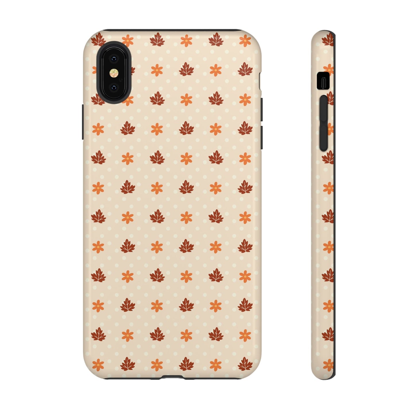 Beige Fall Floral Polka Dot iPhone Case