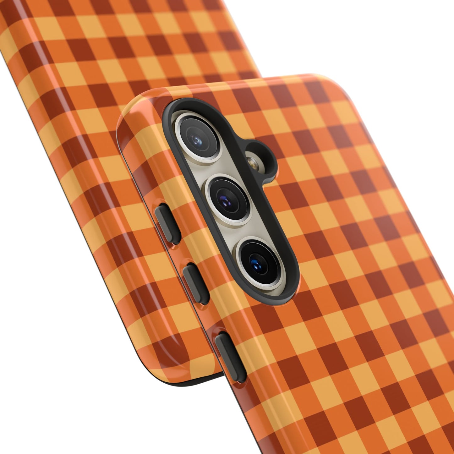 Orange Gingham Checkered Samsung Case