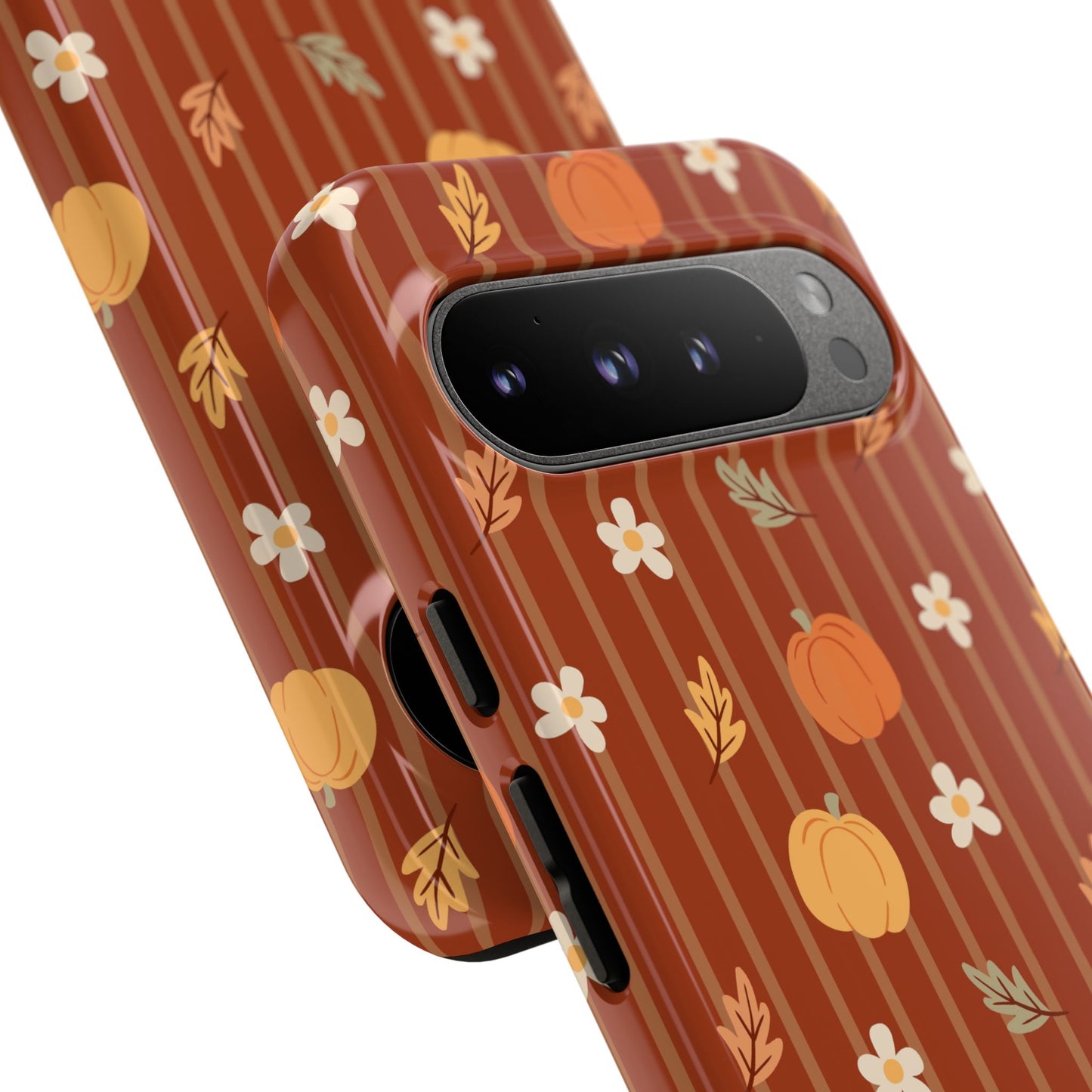 Pumpkin Spice Floral Stripe Google Pixel Case