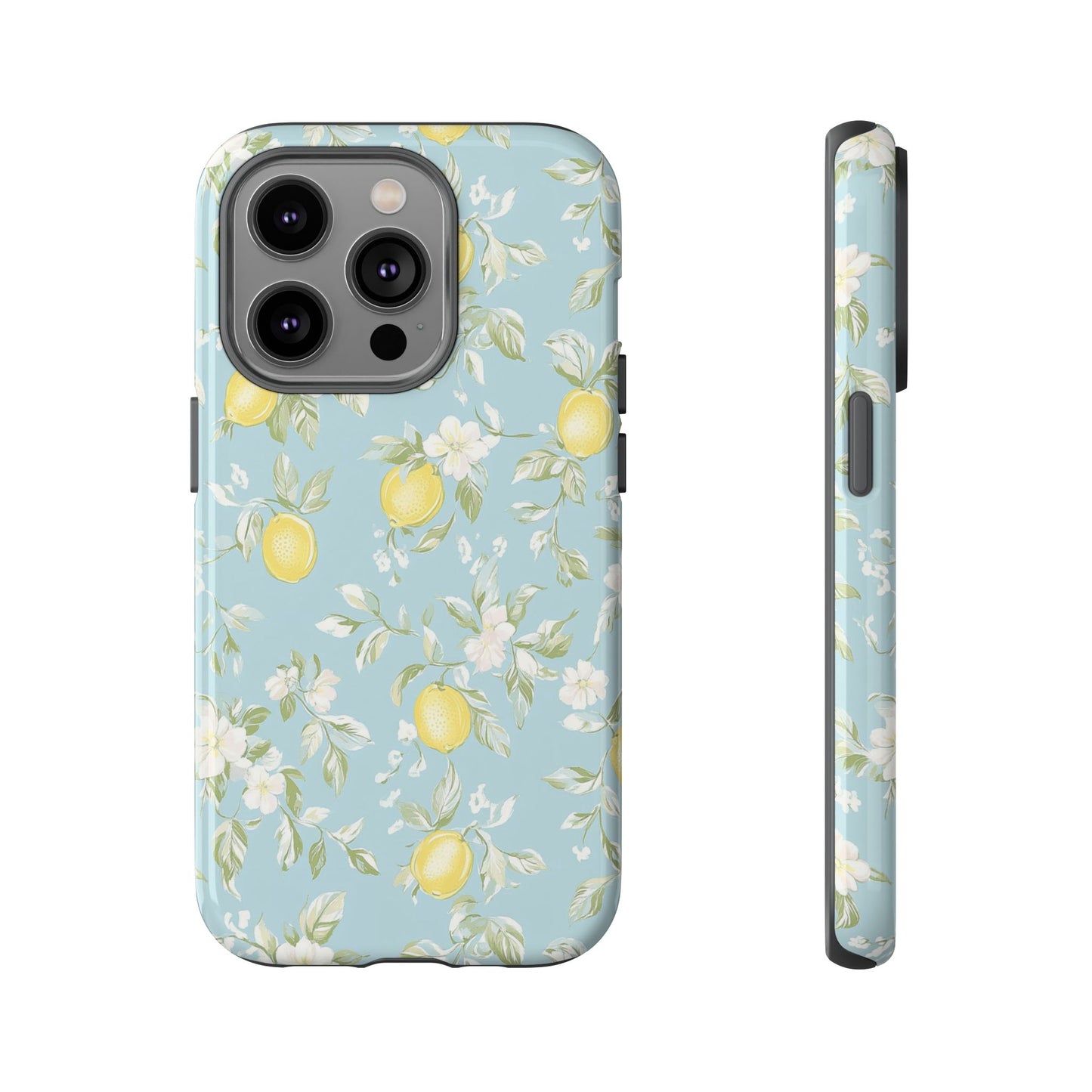 Lemon Blossom Blue iPhone Case