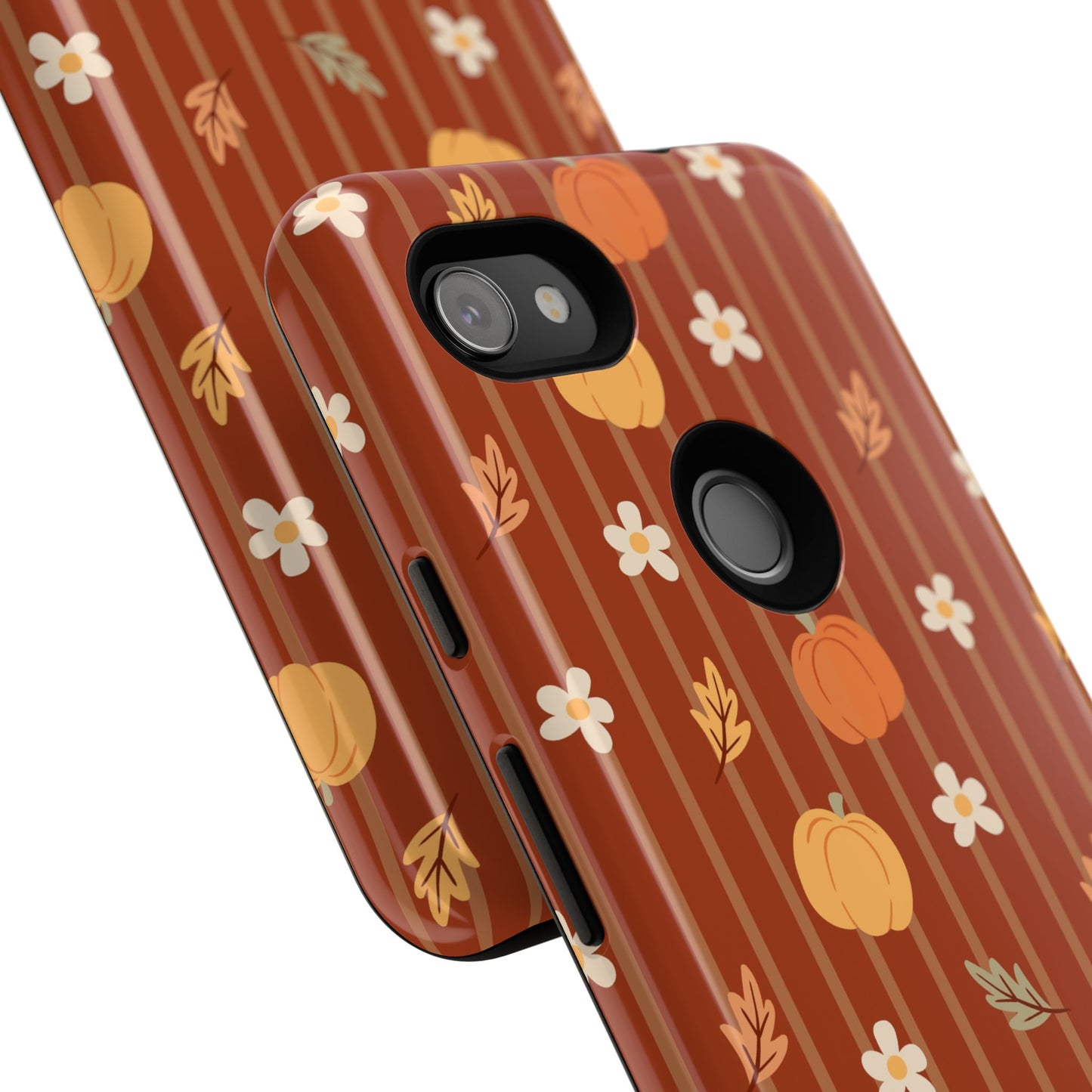 Pumpkin Spice Floral Stripe Google Pixel Case