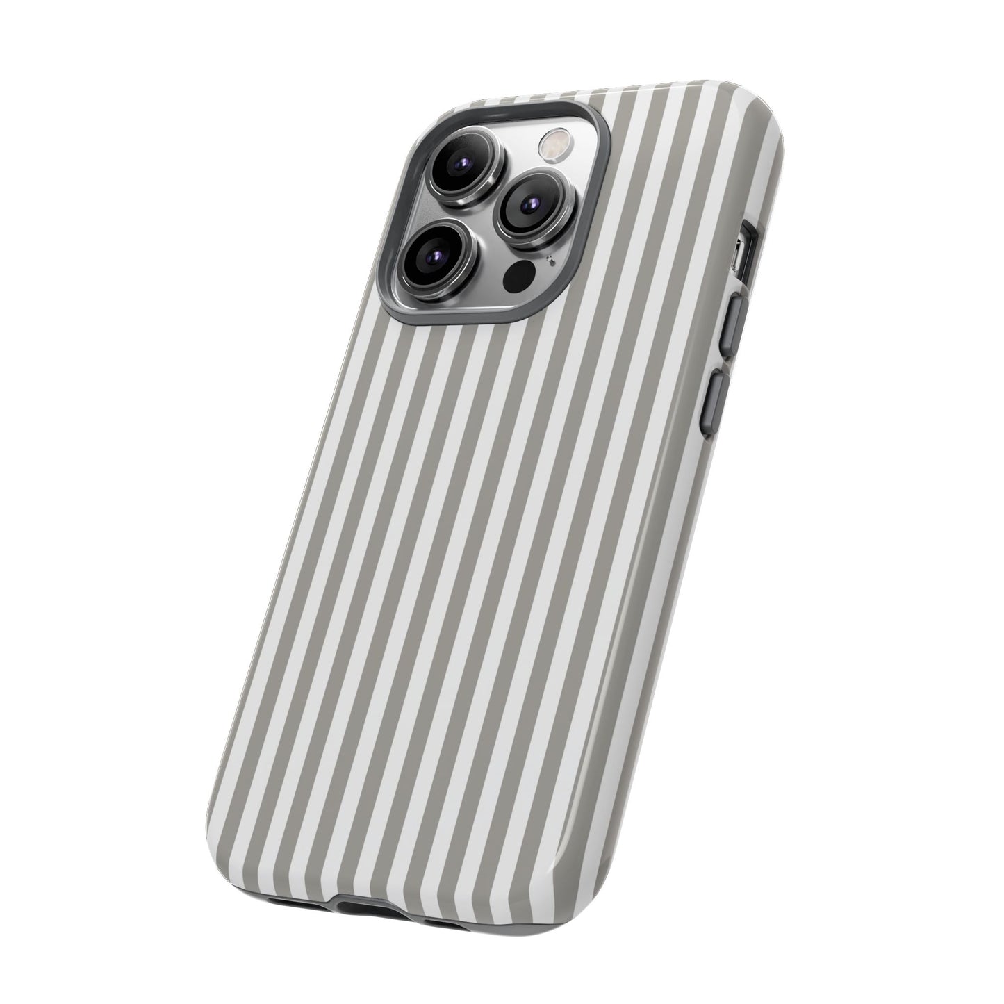 Gray & White Stripe iPhone Case