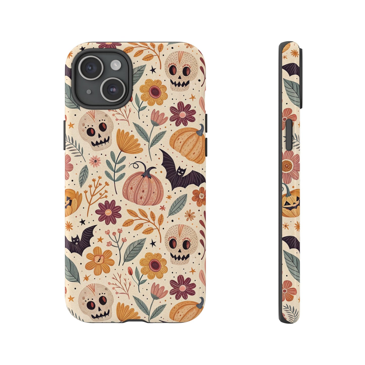 Halloween Skulls & Pumpkins Floral iPhone Case