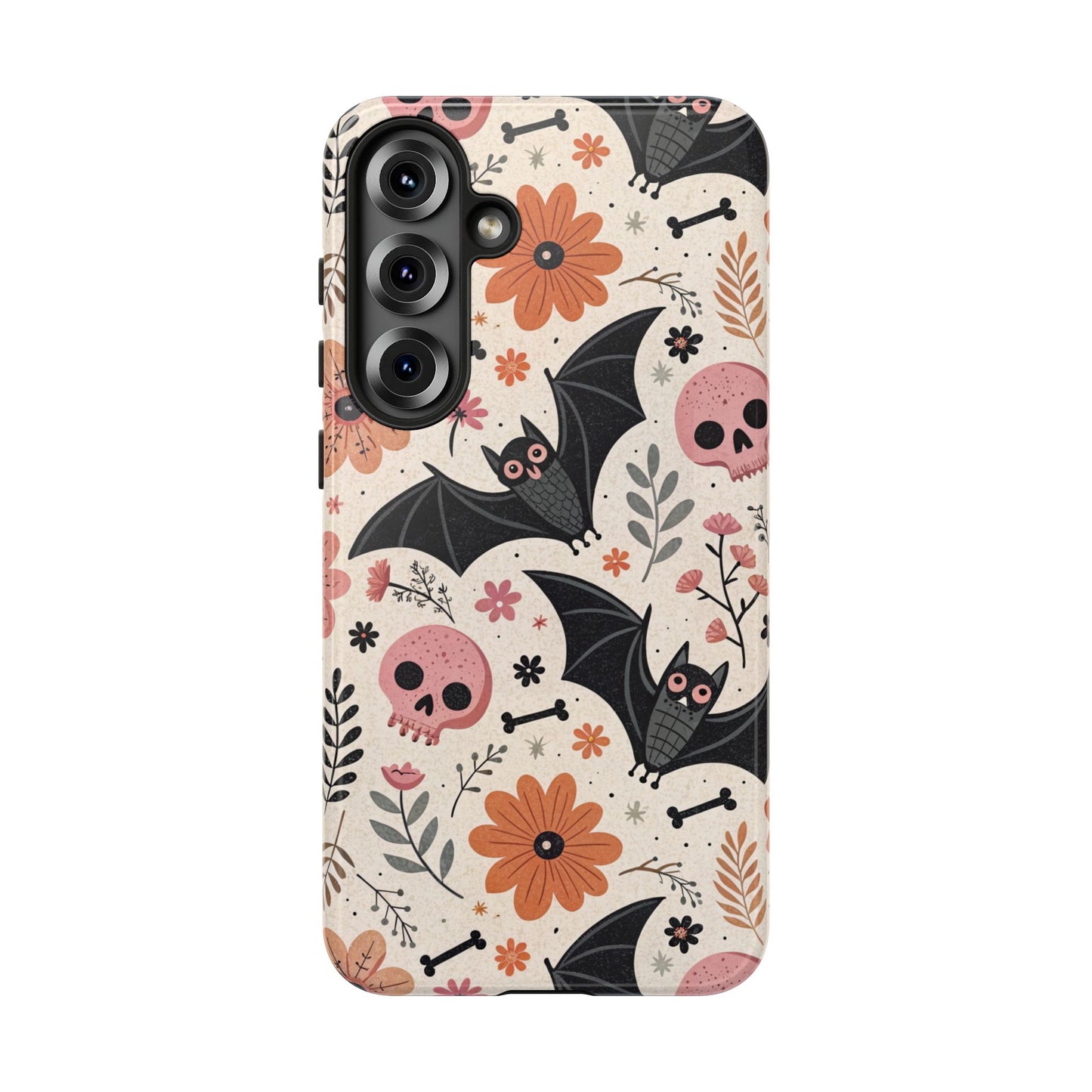 Floral Bats & Skulls Halloween Samsung Case