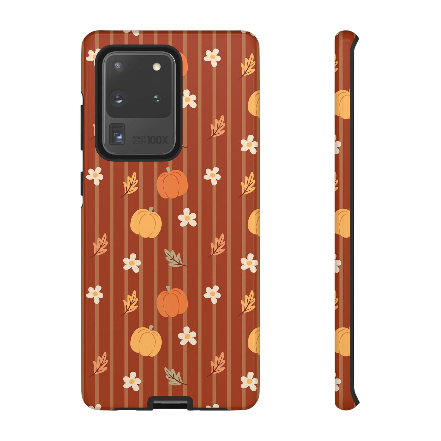 Pumpkin Spice Floral Stripe Samsung Case