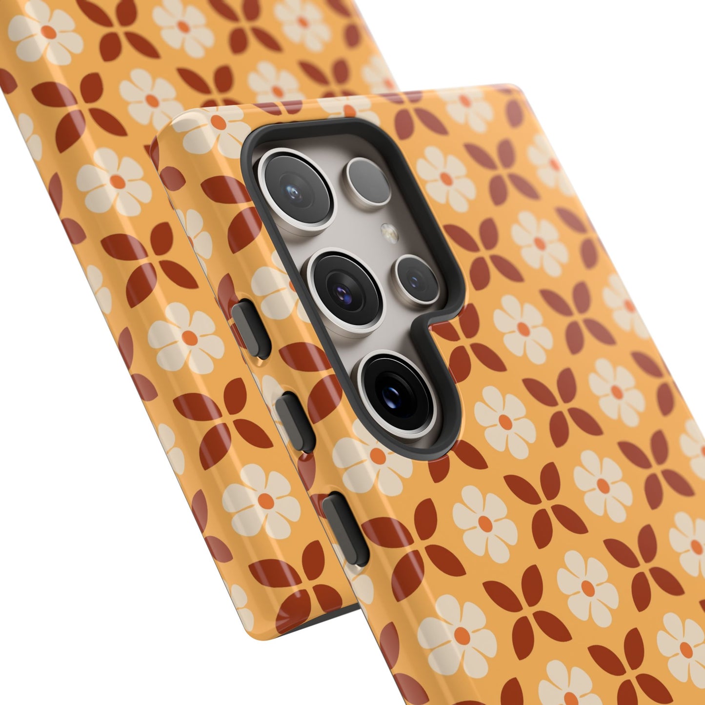 Retro Orange Flower Power Samsung Case